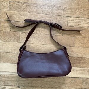 Anthropologie Brown Shoulder Bag with Bow Strap